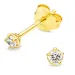 3 mm zirkon solitaireørestikker i forgyldt sølv