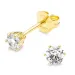 4 mm zirkon solitaireørestikker i forgyldt sølv