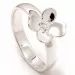 Blomster hvid zirkon ring i sølv