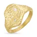 zirkon ring i forgyldt sølv