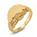 zirkon ring i forgyldt messing - Lumé Etched