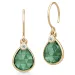 Julie Sandlau Leela øreringe i forgyldt sølv grøn krystal hvid zirkon