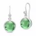 Julie Sandlau grønne øreringe i satinrhodineret sterlingsølv grøn krystal hvid zirkon