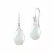 Store Julie Sandlau ovale perle øreringe i satinrhodineret sterlingsølv hvide zirkoner