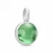 Julie Sandlau Prime rundt grønt krystal vedhæng i satinrhodineret sterlingsølv grøn krystal