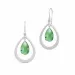 Store Julie Sandlau dråbeformet grønne krystal øreringe i satinrhodineret sterlingsølv grønne krystaller