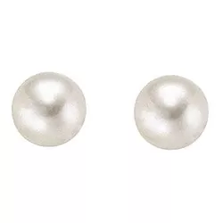 8 mm runde hvide perle ørestikker i 8 karat guld