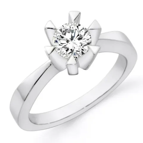 diamant ring i 14 karat hvidguld 0,50 ct