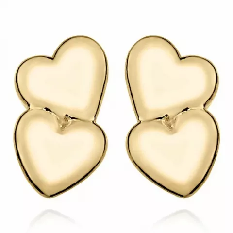 Enkle hjerte øreringe i 9 karat guld