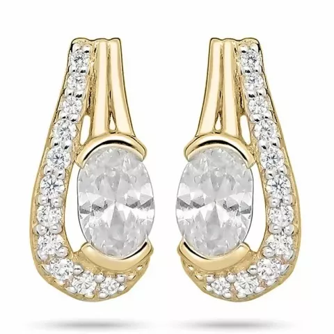 dråbeformede øreringe perler i 9 karat guld med 