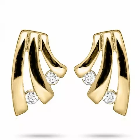 abstrakte øreringe i 9 karat guld med 