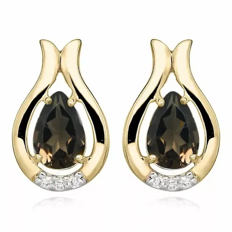 Dråbeformede guldørering i 9 karat guld med