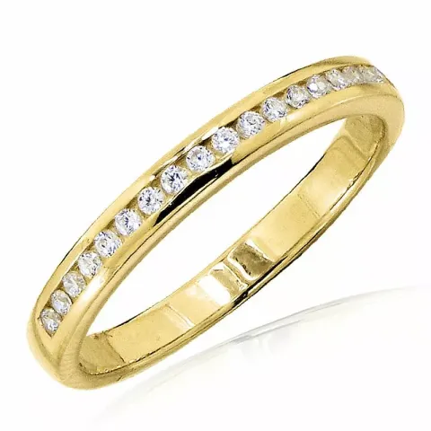 Elegant zirkon ring i 9 karat guld