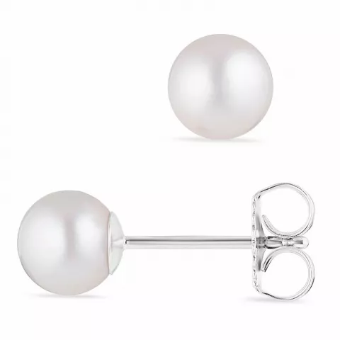 6,5-7 mm perle ørestikker i sølv