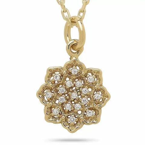 blomster vedhæng i forgyldt sølv