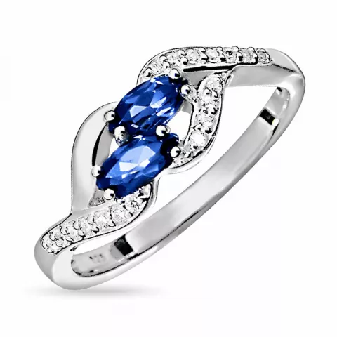 Yndig blå ring i sølv