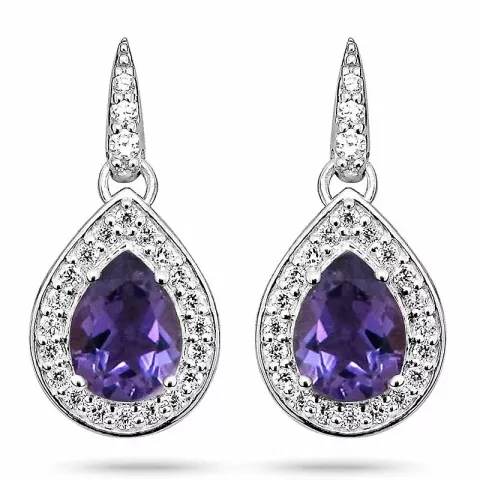 dråbe øreringe i sølv