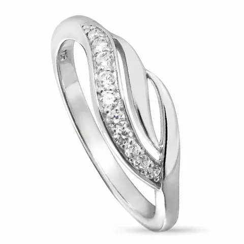 Elegant abstrakt zirkon sølv ring i sølv
