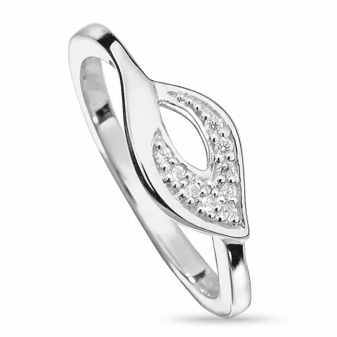 abstrakt zirkon fingerring i sølv