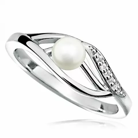 perle ring i sølv