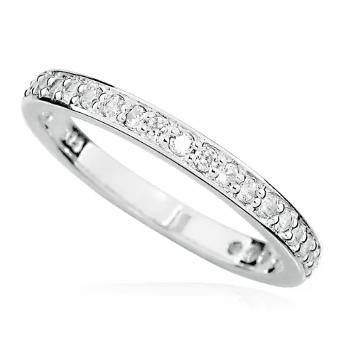 Kollektionsprøve hvid zirkon ring i rhodineret sølv