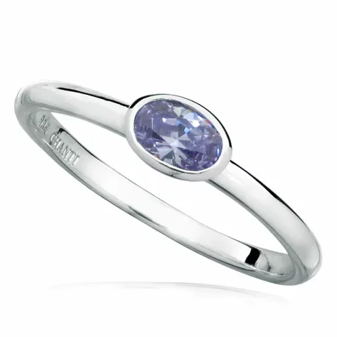 Kollektionsprøve oval lilla ring i sølv
