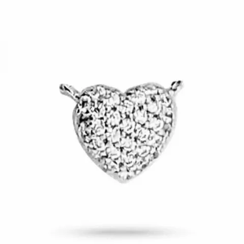 hjerte zirkon Halskæde med vedhæng i sølv med hjertevedhæng i sølv
