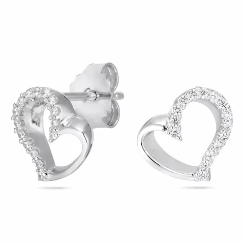 hjerteøreringe i rhodineret sølv