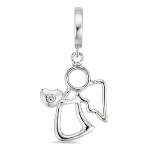 engel zirkon vedhæng i sølv