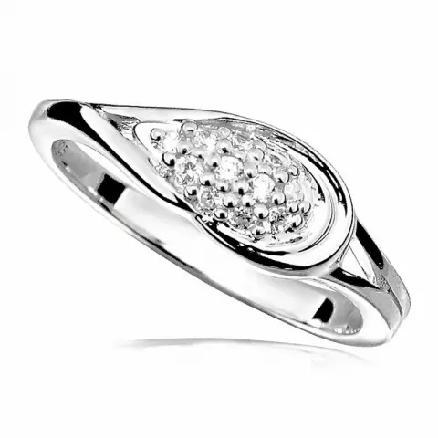 Ringe: dråbe ring i rhodineret sølv