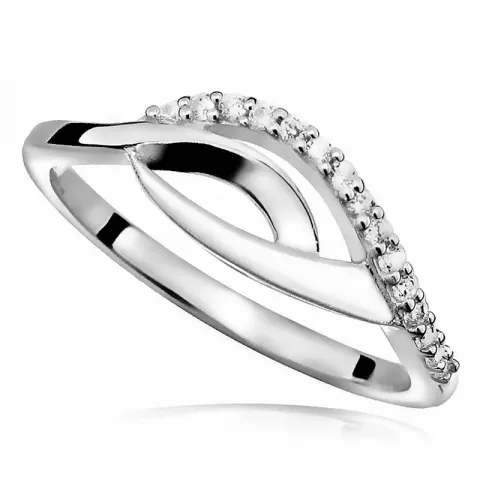 oval zirkon ring i rhodineret sølv