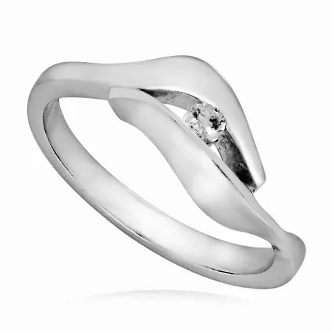 Enkel abstrakt ring i rhodineret sølv