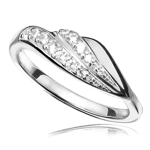 Kollektionsprøve zirkon ring i rhodineret sølv