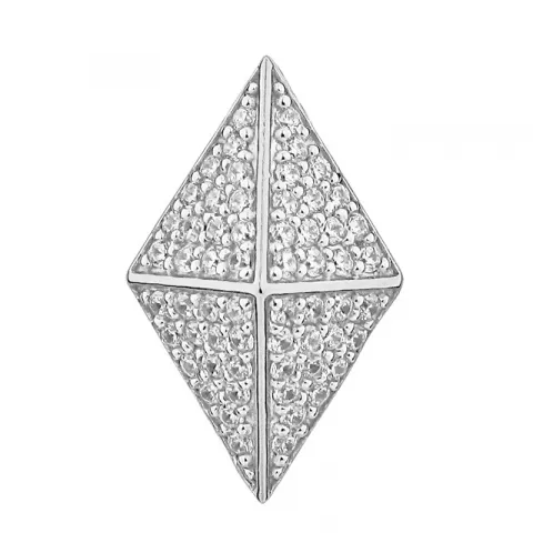 Elegant firkantet zirkon vedhæng i rhodineret sølv