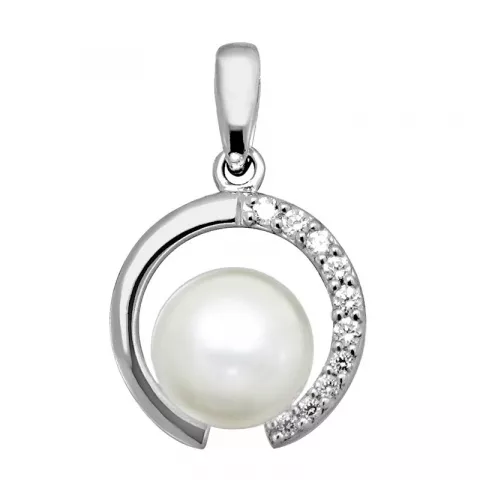 Elegant perle vedhæng i sølv