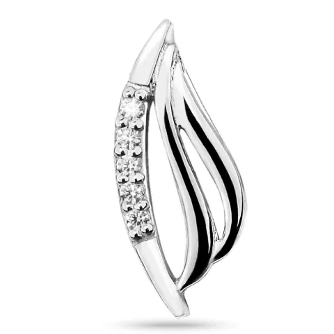 Blank zirkon vedhæng i rhodineret sølv