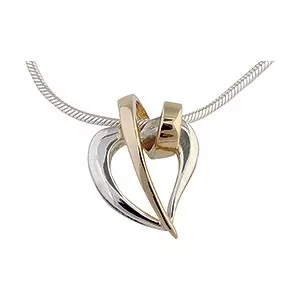 Randers Sølv vedhæng med halskæde i sølv med 14 karat guld