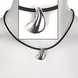 Abstrakt Randers Sølv vedhæng med halskæde i sølv med gummibånd
