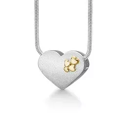 Randers Sølv hjerte vedhæng med halskæde i sølv og 14 karat guld