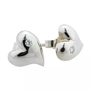 Randers Sølv øreringe i sølv hvide zirkoner