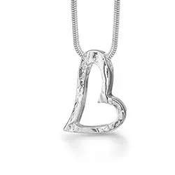 hjerte vedhæng med halskæde i sølv