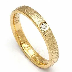 Vielsesring fra randers sølv i 14 karat guld 0,02 ct