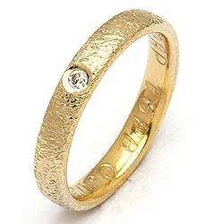 Vielsesring fra randers sølv i 14 karat guld 0,02 ct