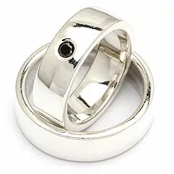 Vielsesringe fra randers sølv i sølv 0,10 ct