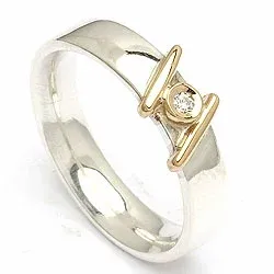 Vielsesring fra randers sølv i sølv og alm. guld