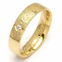 Vielsesring fra randers sølv i 14 karat guld 0,02 ct