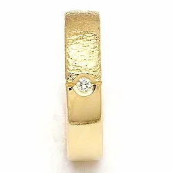 Vielsesring fra randers sølv i 14 karat guld 0,02 ct