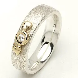 Vielsesring fra randers sølv i sølv og alm. guld