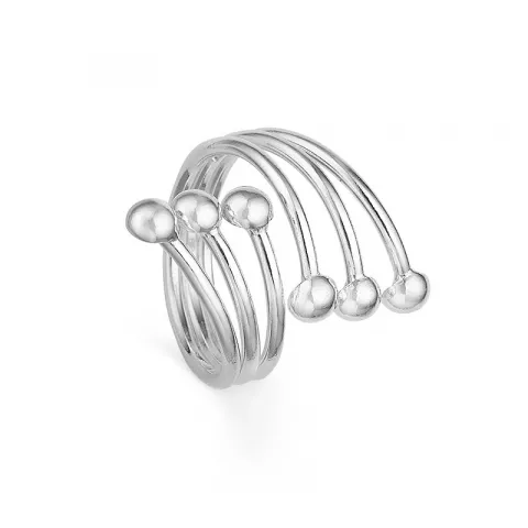 abstrakt Randers Sølv kugle ring i sølv