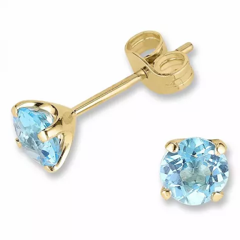 blå topas øreringe i 9 karat guld med topas 